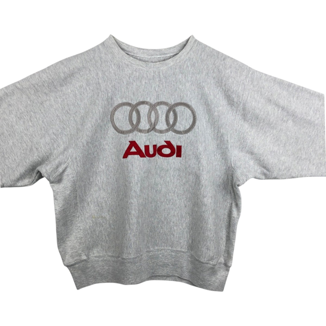 00'S Champion Premium Reverse Weave Advertising Sweatshirt Trainer Men's XL unclear gray type Vintage Second Hand