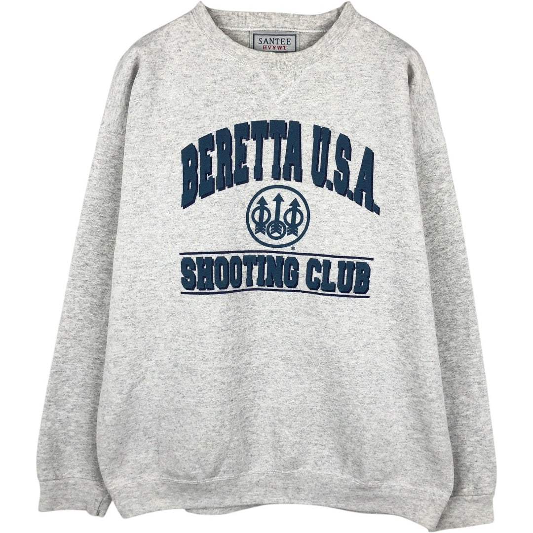 90'S Santee Heavyweight College Sweatshirt, Made in USA, Men's Size L (Equivalent), Vintage cotton white type Vintage Second Hand