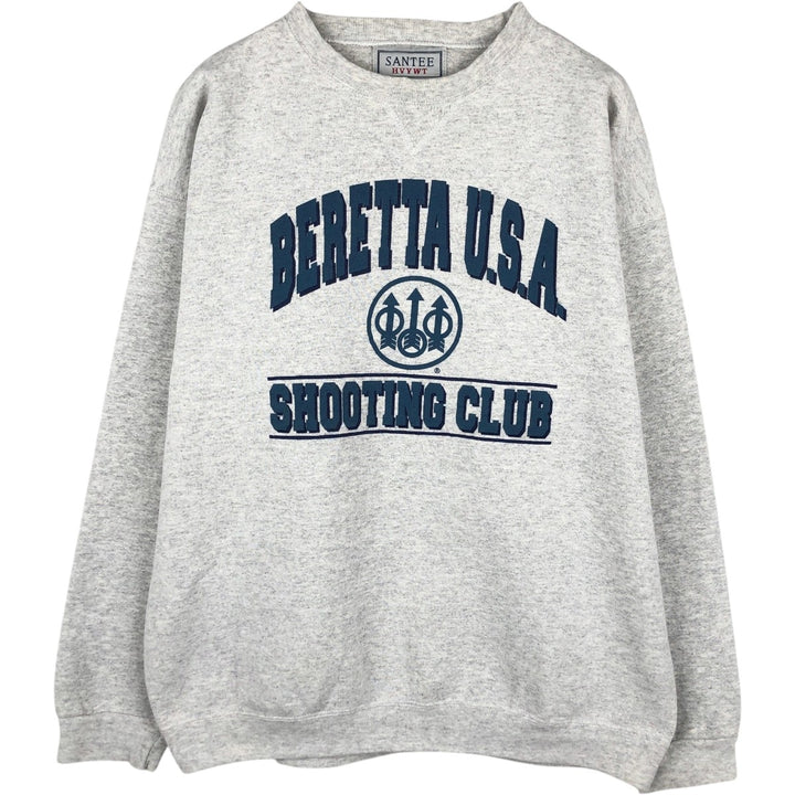 90'S Santee Heavyweight College Sweatshirt, Made in USA, Men's Size L (Equivalent), Vintage cotton white type Vintage Second Hand