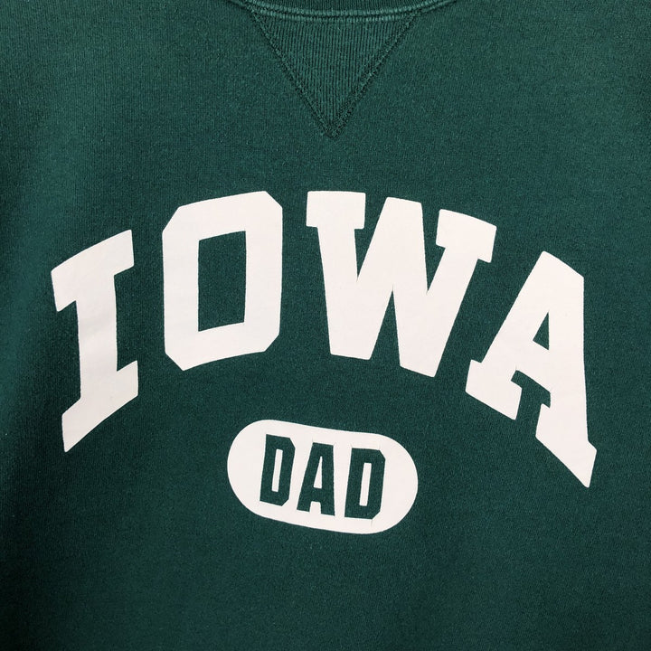90'S Russell IOWA University of Iowa College Sweatshirt, Made in USA, Men's XL equivalent, Vintage cotton green type Vintage Second Hand