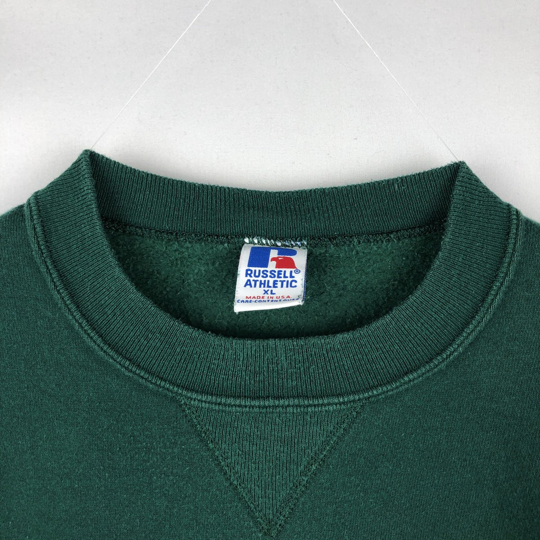 90'S Russell IOWA University of Iowa College Sweatshirt, Made in USA, Men's XL equivalent, Vintage cotton green type Vintage Second Hand