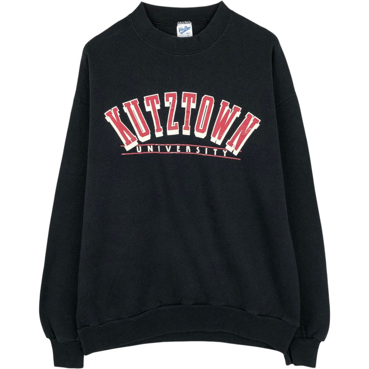 90'S Velva Sheen College Sweatshirt, Made in USA, Men's Size L, Vintage cotton black type Vintage Second Hand