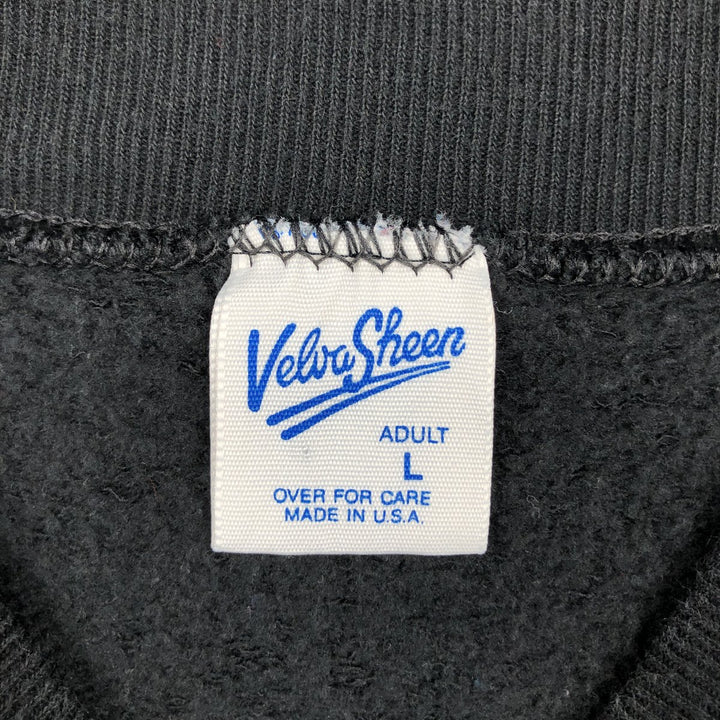 90'S Velva Sheen College Sweatshirt, Made in USA, Men's Size L, Vintage cotton black type Vintage Second Hand