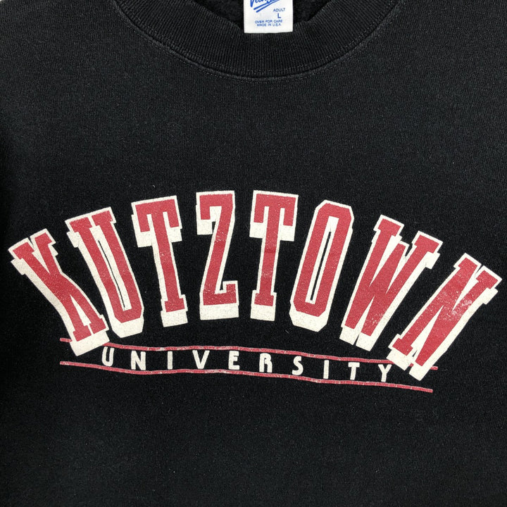 90'S Velva Sheen College Sweatshirt, Made in USA, Men's Size L, Vintage cotton black type Vintage Second Hand