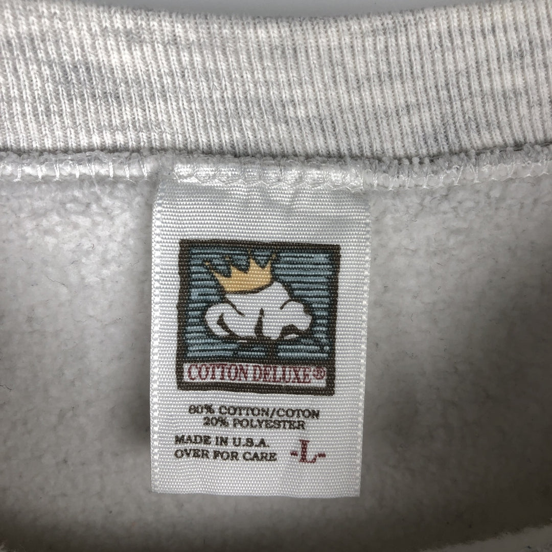 90'S Cotton Deluxe University of Michigan College Sweatshirt, Made in USA, Men's Size L (Equivalent), Vintage cotton gray type Vintage Second Hand