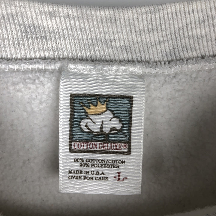 90'S Cotton Deluxe University of Michigan College Sweatshirt, Made in USA, Men's Size L (Equivalent), Vintage cotton gray type Vintage Second Hand