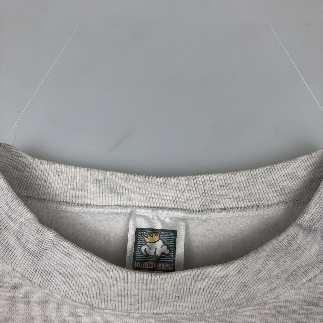 90'S Cotton Deluxe University of Michigan College Sweatshirt, Made in USA, Men's Size L (Equivalent), Vintage cotton gray type Vintage Second Hand