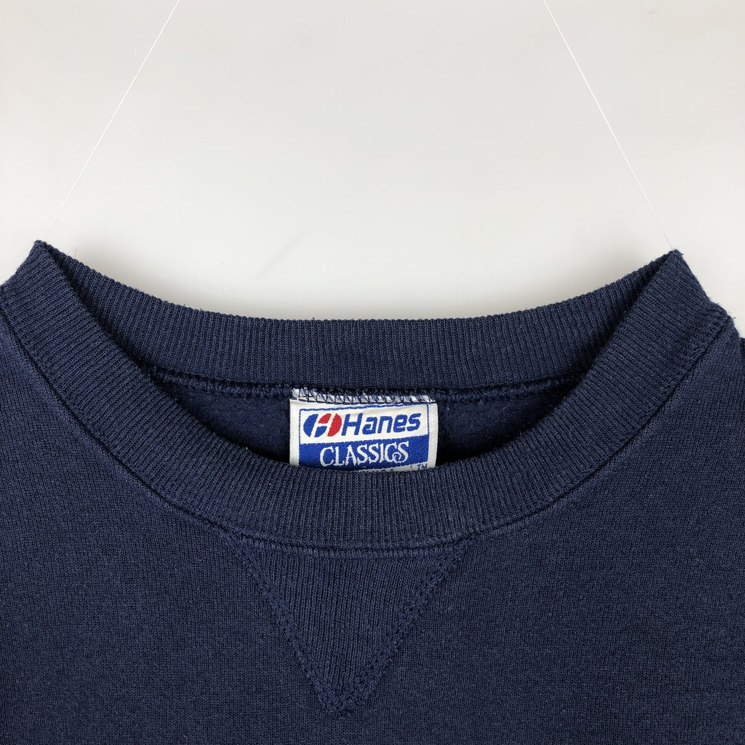80'S Hanes University of Michigan Triple Print College Sweatshirt, Made in USA, Men's XL (approx.) Vintage cotton navy blue type Vintage Second Hand