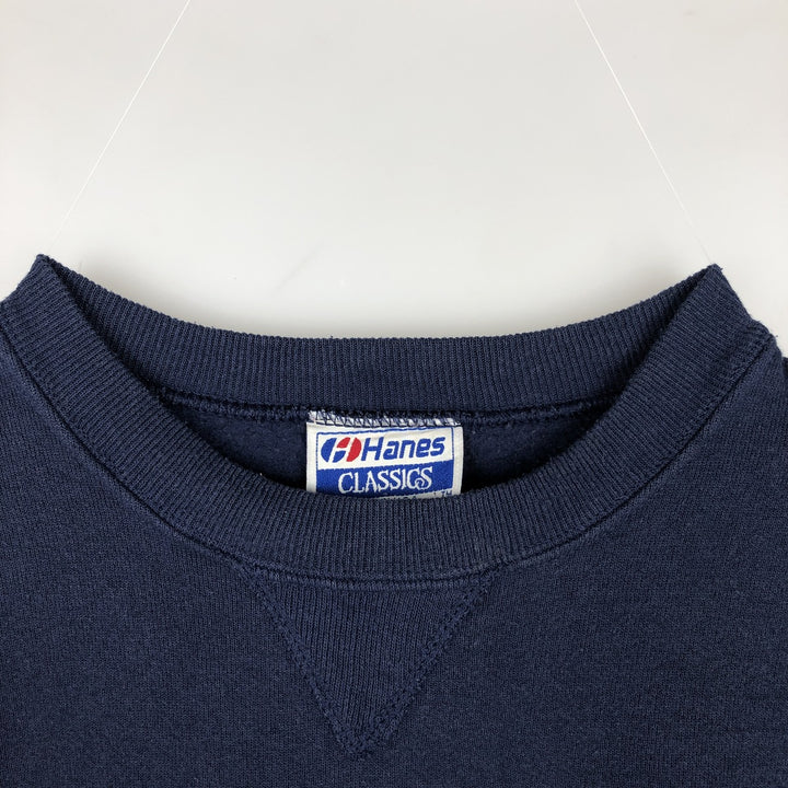 80'S Hanes University of Michigan Triple Print College Sweatshirt, Made in USA, Men's XL (approx.) Vintage cotton navy blue type Vintage Second Hand