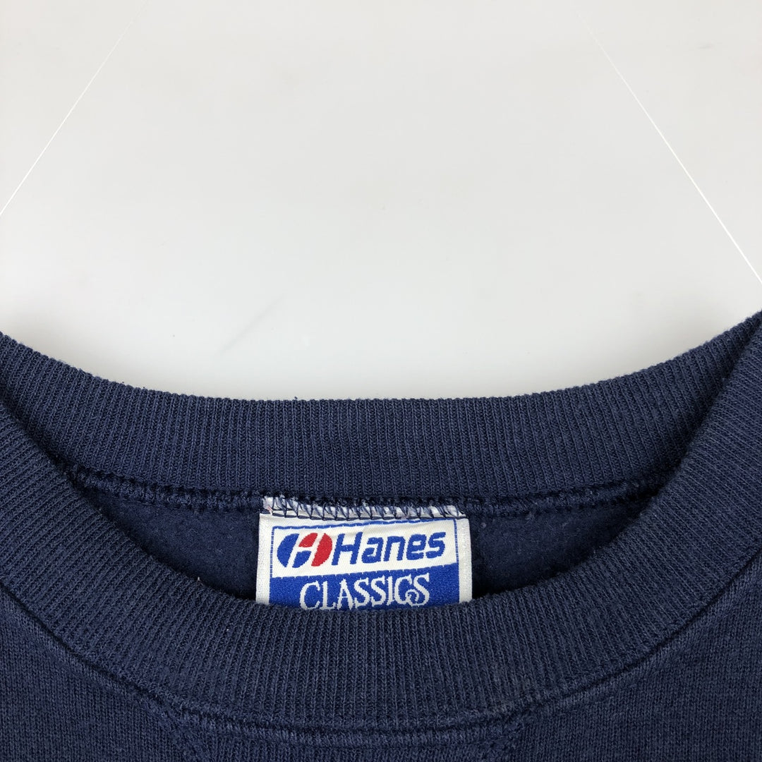 80'S Hanes University of Michigan Triple Print College Sweatshirt, Made in USA, Men's XL (approx.) Vintage cotton navy blue type Vintage Second Hand
