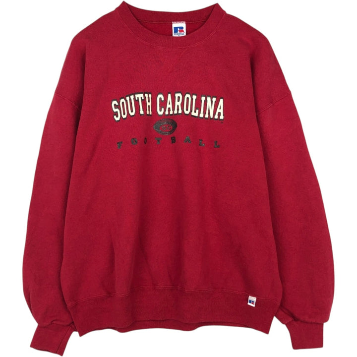 90'S Russell College Sweatshirt, Made in USA, Men's XL, Vintage cotton wine-red Vintage Second Hand