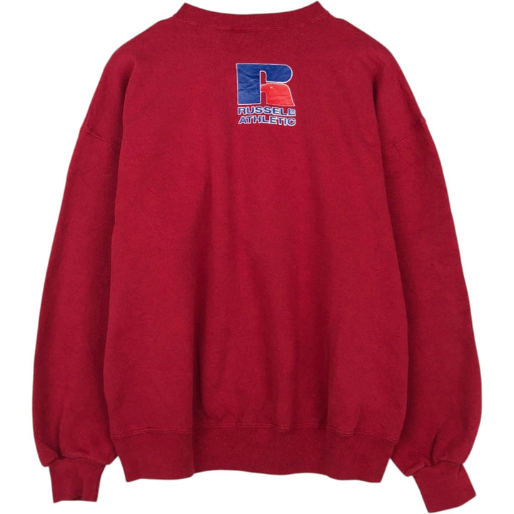 90'S Russell College Sweatshirt, Made in USA, Men's XL, Vintage cotton wine-red Vintage Second Hand