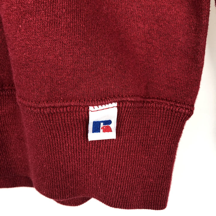 90'S Russell College Sweatshirt, Made in USA, Men's XL, Vintage cotton wine-red Vintage Second Hand