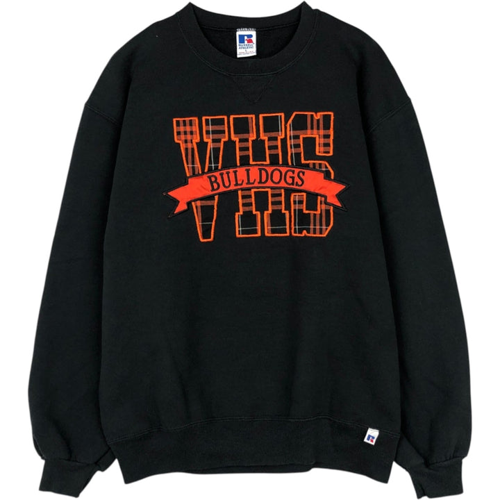90'S Russell College Sweatshirt, Made in USA, Men's L, Vintage cotton black type Vintage Second Hand