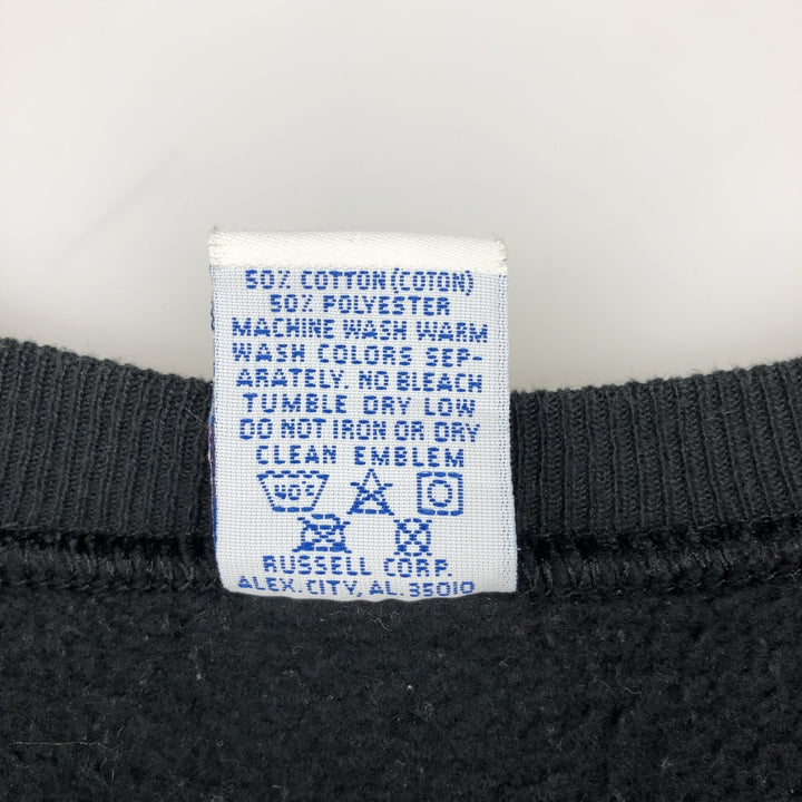 90'S Russell College Sweatshirt, Made in USA, Men's L, Vintage cotton black type Vintage Second Hand