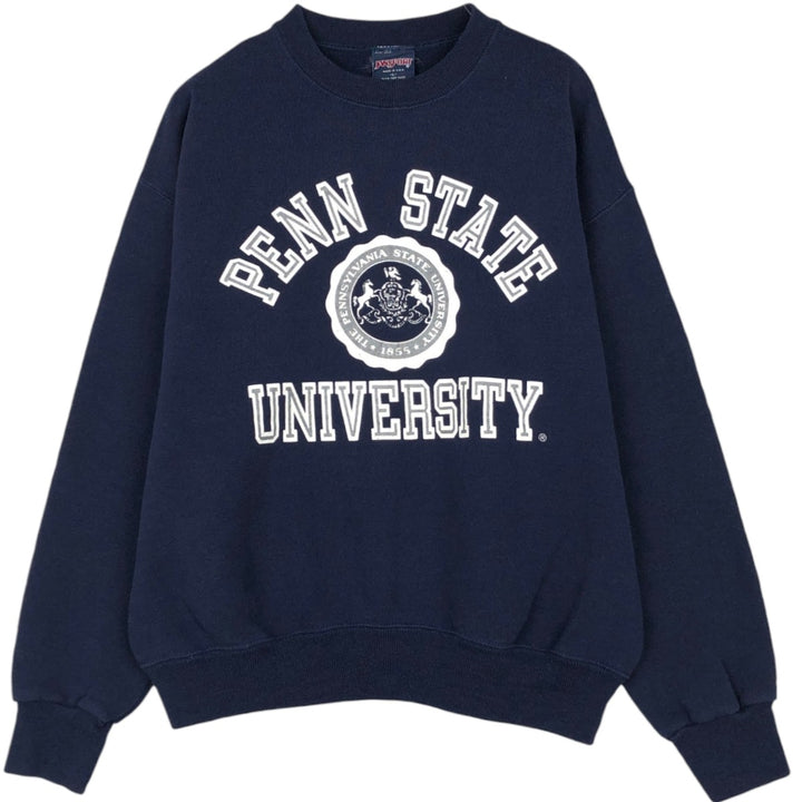 90'S JanSport Pennsylvania State University Triple Print College Sweatshirt, Made in USA, Men's Size L (approx.) polyester navy blue type Vintage Second Hand