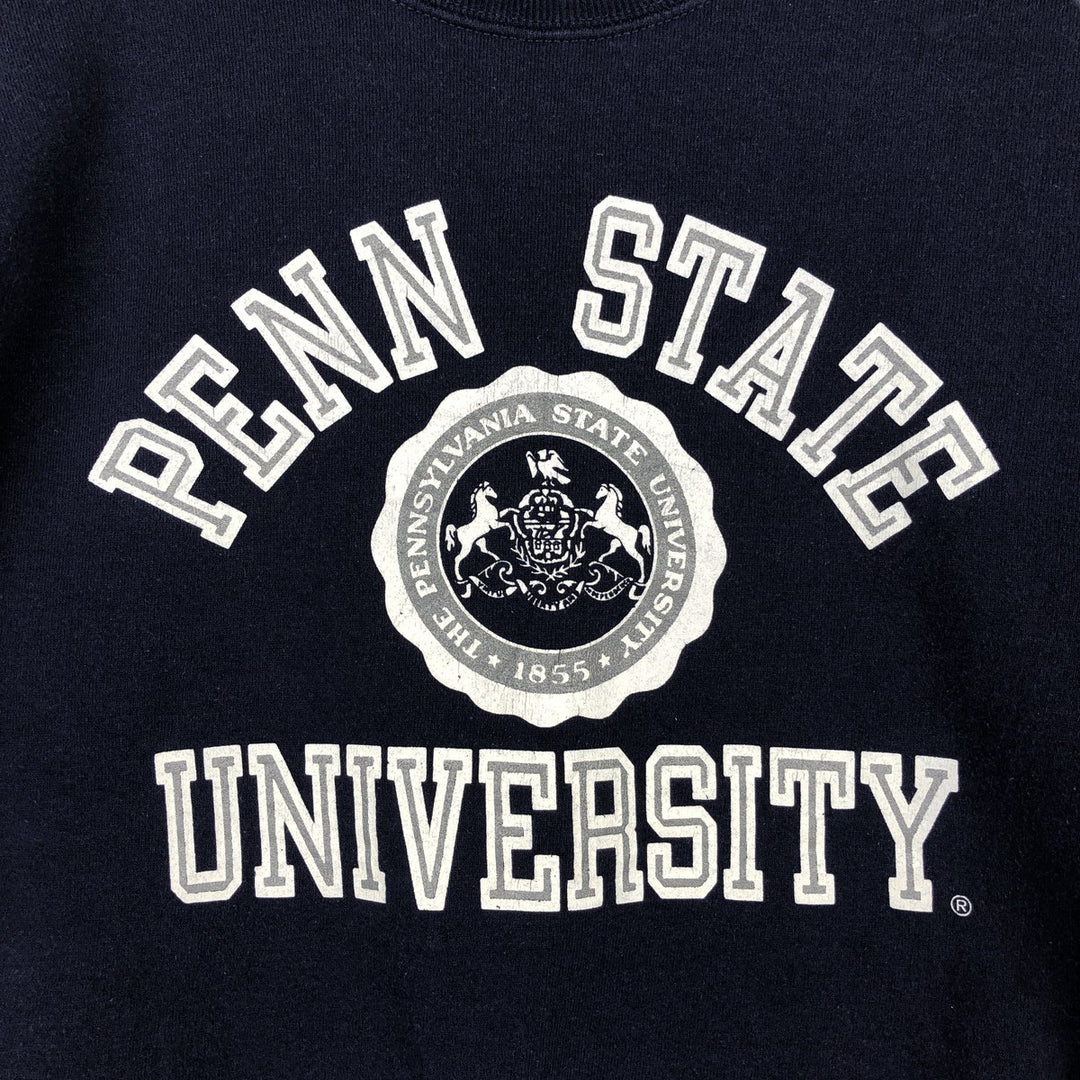 90'S JanSport Pennsylvania State University Triple Print College Sweatshirt, Made in USA, Men's Size L (approx.) polyester navy blue type Vintage Second Hand