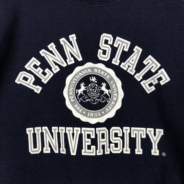 90'S JanSport Pennsylvania State University Triple Print College Sweatshirt, Made in USA, Men's Size L (approx.) polyester navy blue type Vintage Second Hand
