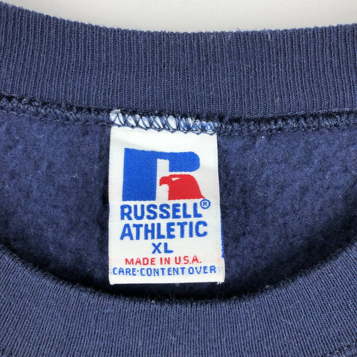 90'S Russell College Sweatshirt, Made in USA, Men's XL, Vintage cotton navy blue type Vintage Second Hand