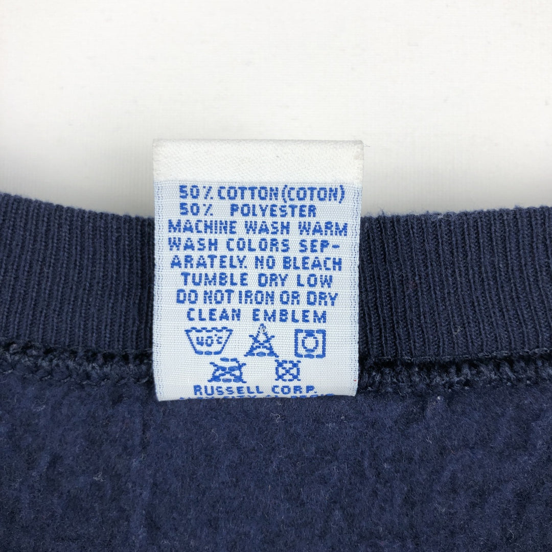 90'S Russell College Sweatshirt, Made in USA, Men's XL, Vintage cotton navy blue type Vintage Second Hand