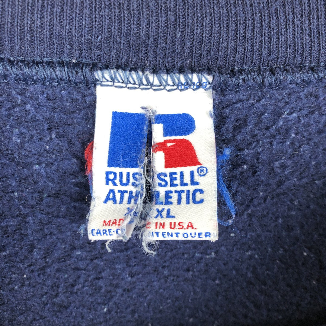 90'S Russell Dog Print College Character Sweatshirt, Made in USA, Men's XXL (approx.) Vintage cotton navy blue type Vintage Second Hand