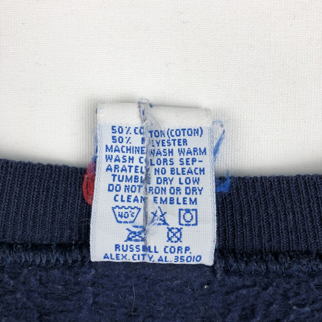 90'S Russell Dog Print College Character Sweatshirt, Made in USA, Men's XXL (approx.) Vintage cotton navy blue type Vintage Second Hand