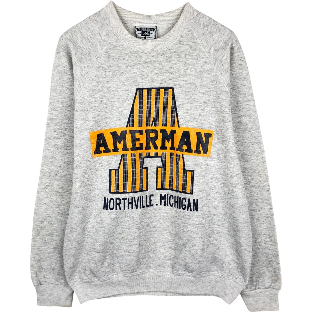 90'S Russell MICHIGAN University of Michigan college sweatshirt, Made in USA, Men's Size L, Vintage cotton white type Vintage Second Hand