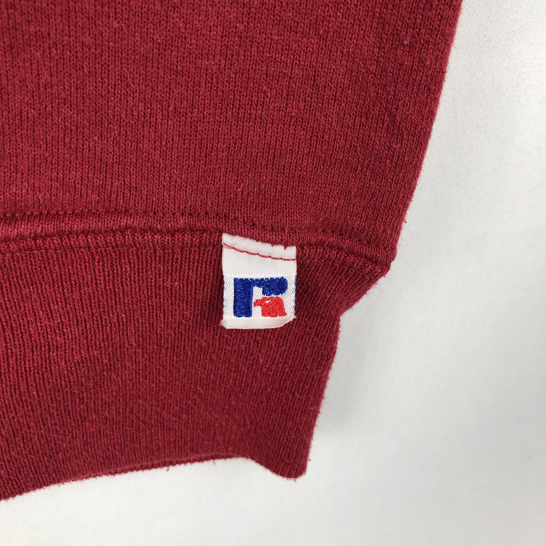 90'S Russell College Sweatshirt, Made in USA, Men's L, Vintage cotton red type Vintage Second Hand
