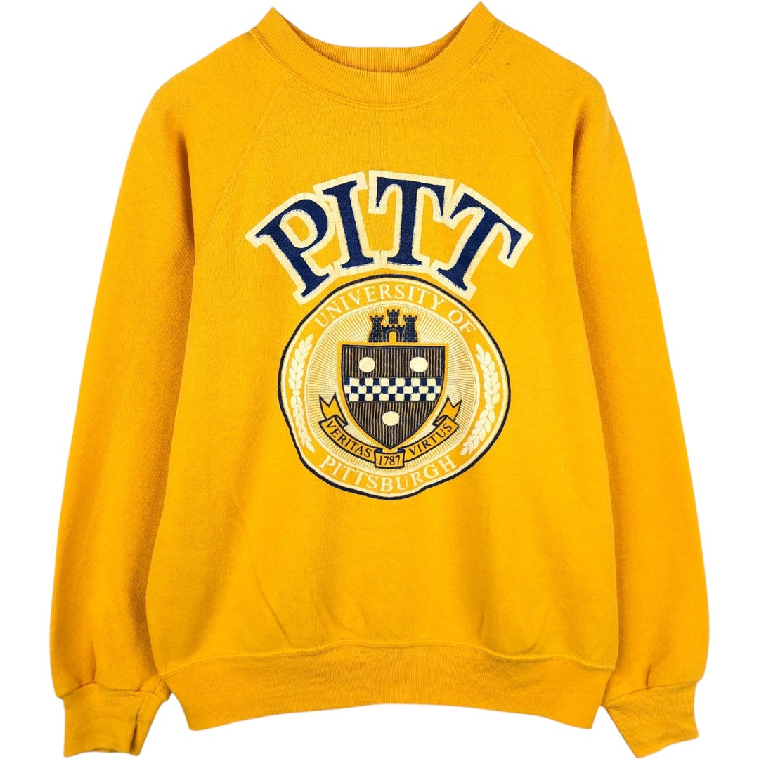 BASSETT-WALKER College Sweatshirt, Made in USA, Men's Size M (approx.) unclear yellow type Vintage Second Hand