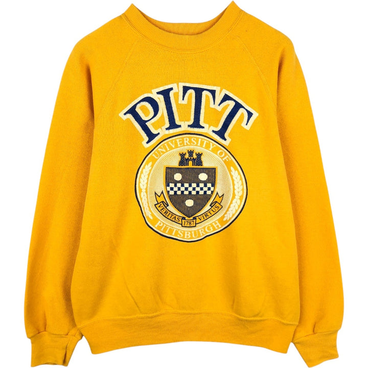 BASSETT-WALKER College Sweatshirt, Made in USA, Men's Size M (approx.) unclear yellow type Vintage Second Hand