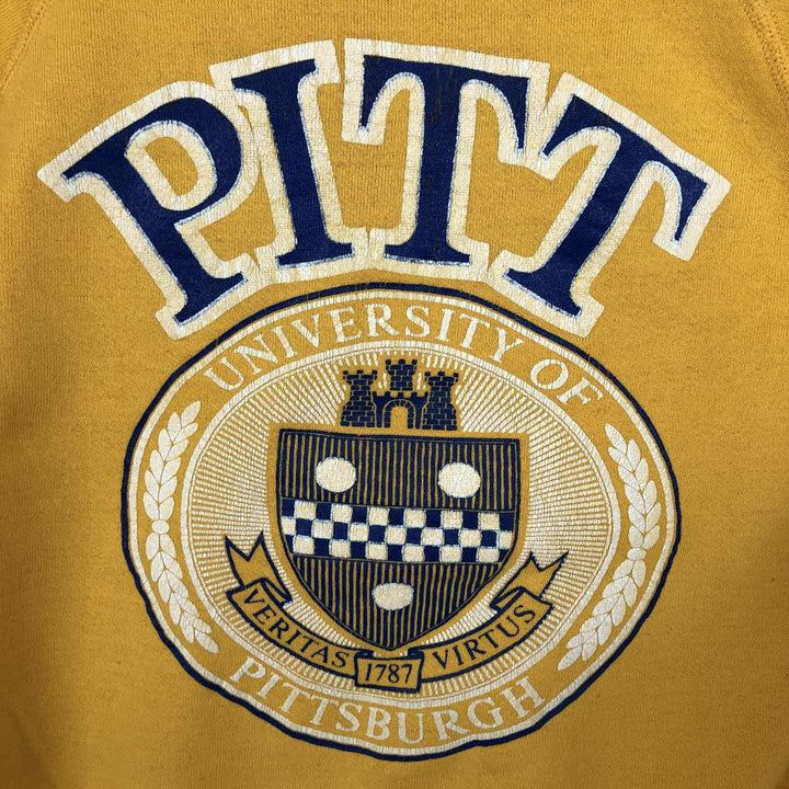 BASSETT-WALKER College Sweatshirt, Made in USA, Men's Size M (approx.) unclear yellow type Vintage Second Hand