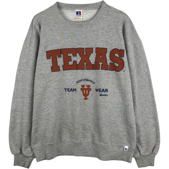 90'S Russell College Sweatshirt, Made in USA, Men's L, Vintage polyester gray type Vintage Second Hand