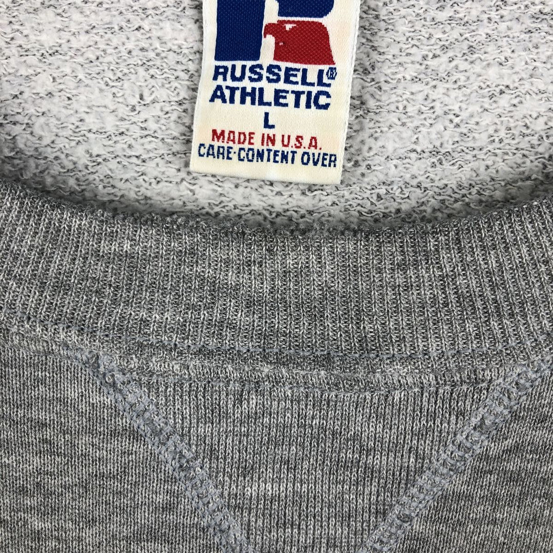 90'S Russell College Sweatshirt, Made in USA, Men's L, Vintage polyester gray type Vintage Second Hand