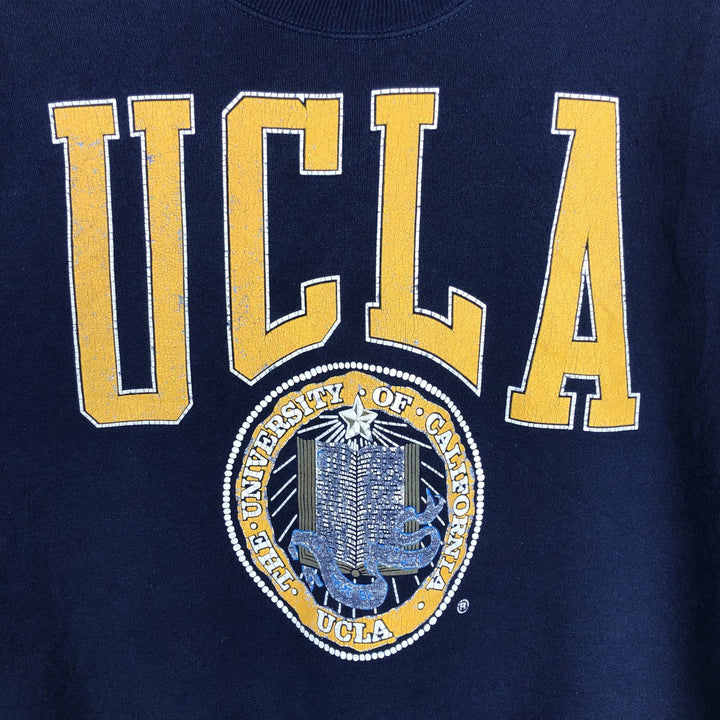 90'S GALT SAND University of California, Los Angeles College Sweatshirt, Made in USA, Men's Size L (approx.) cotton navy blue type Vintage Second Hand