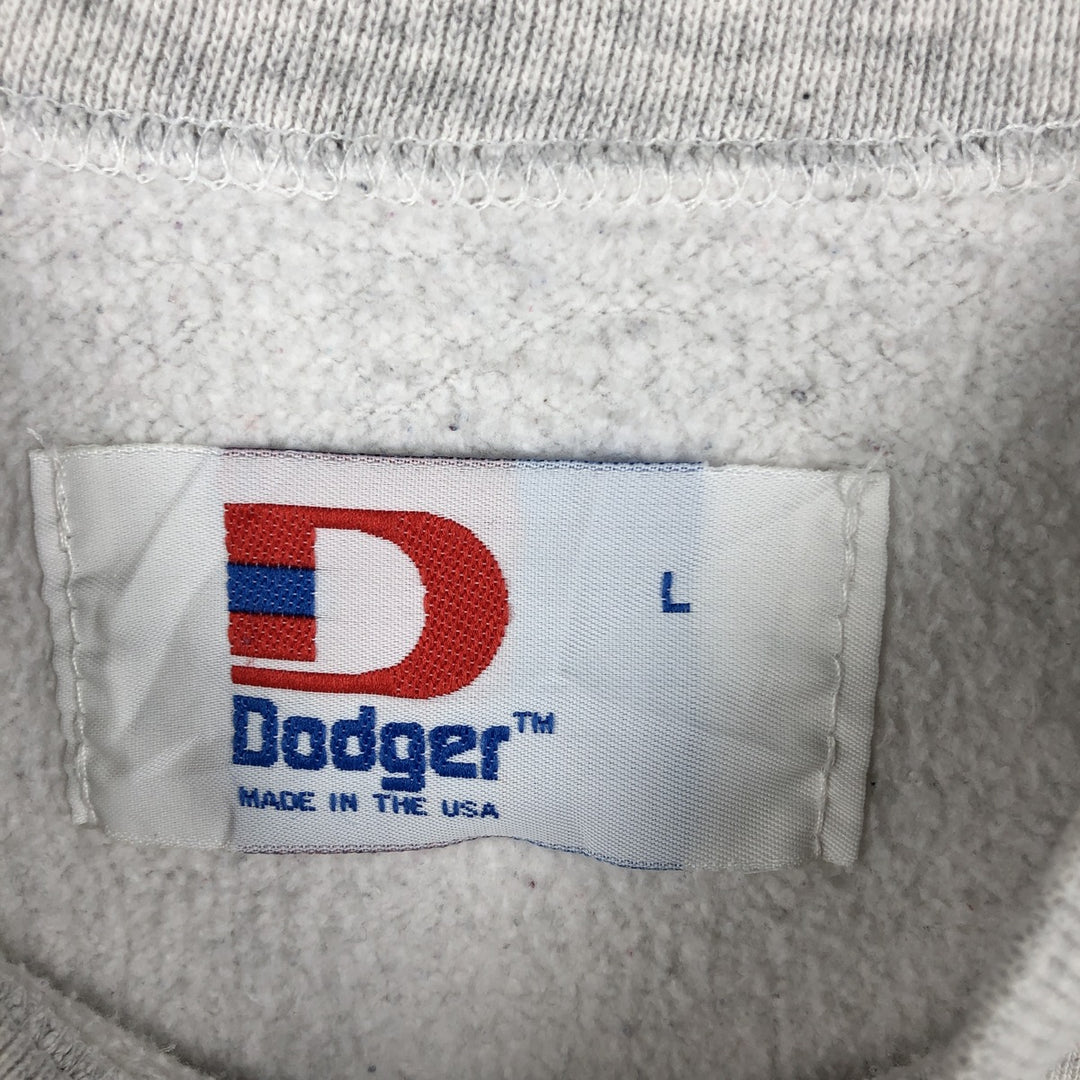 90'S DODGER College Character Sweatshirt, Made in USA, Men's Size L (Equivalent), Vintage cotton gray type Vintage Second Hand