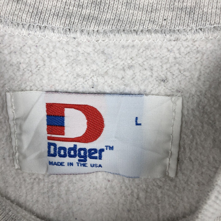 90'S DODGER College Character Sweatshirt, Made in USA, Men's Size L (Equivalent), Vintage cotton gray type Vintage Second Hand