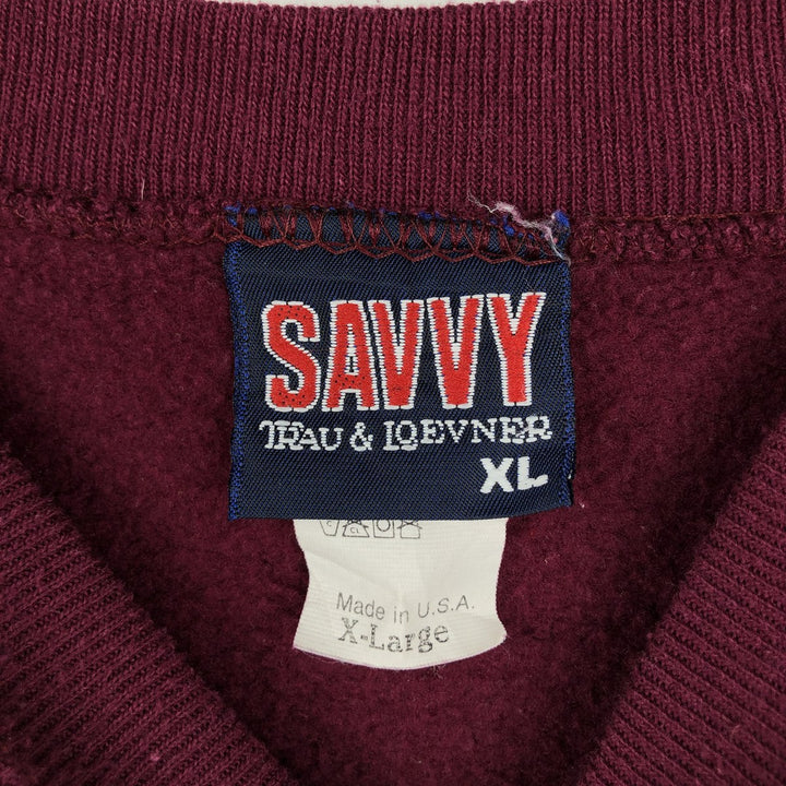 90'S SAVVY MINNESOTA University of Minnesota College Sweatshirt, Made in USA, Men's XL equivalent, Vintage cotton Red type red-purple Vintage Second Hand