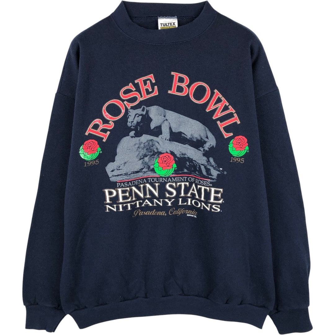 90'S Tultex Pennsylvania State University College Sweatshirt, Made in USA, Men's Size L (approx.), Vintage cotton navy blue type Vintage Second Hand
