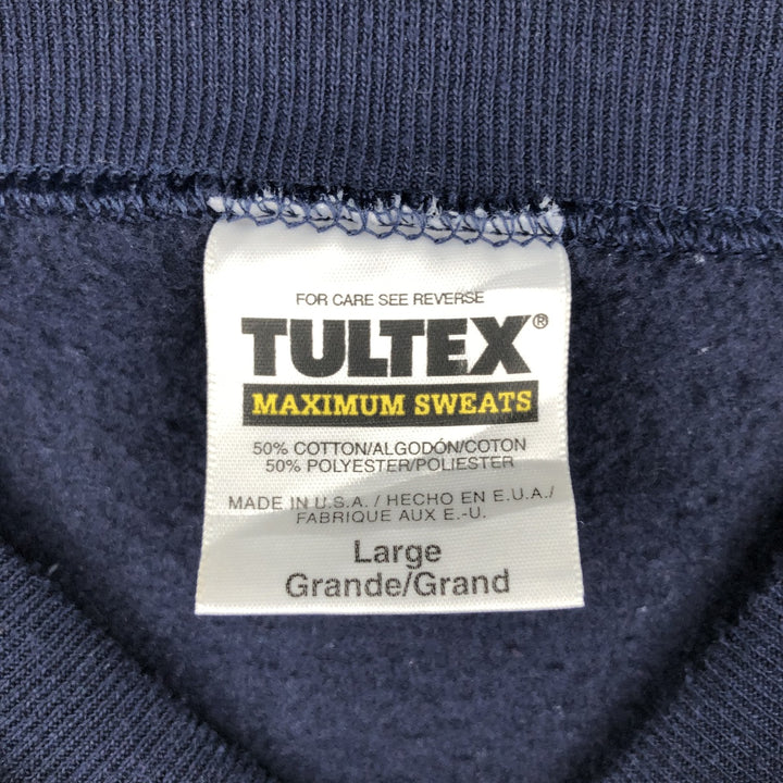 90'S Tultex Pennsylvania State University College Sweatshirt, Made in USA, Men's Size L (approx.), Vintage cotton navy blue type Vintage Second Hand
