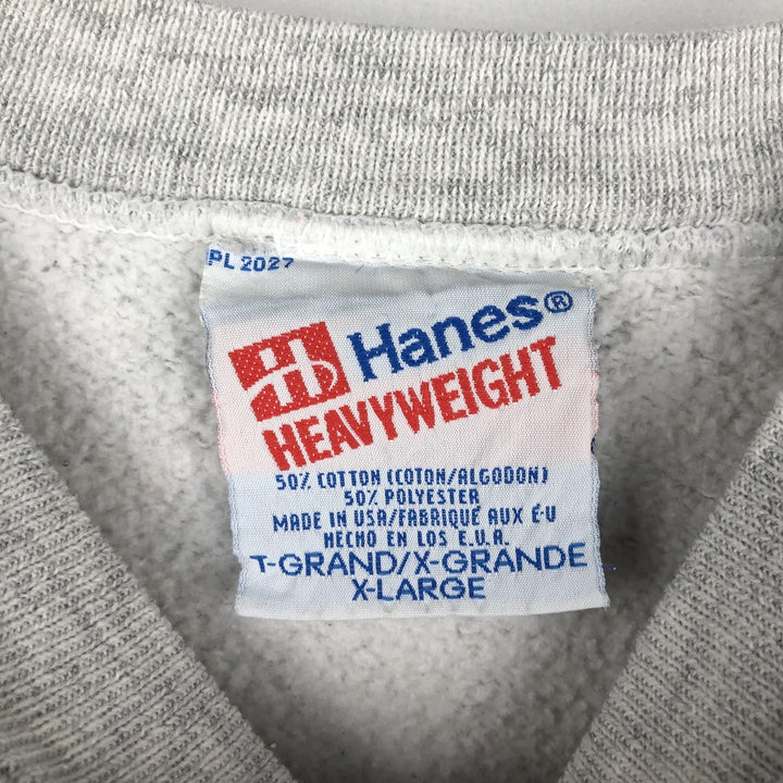 Vintage 90'S Hanes Heavyweight College Sweatshirt, Made in USA, Men's Size XL cotton white type Vintage Second Hand