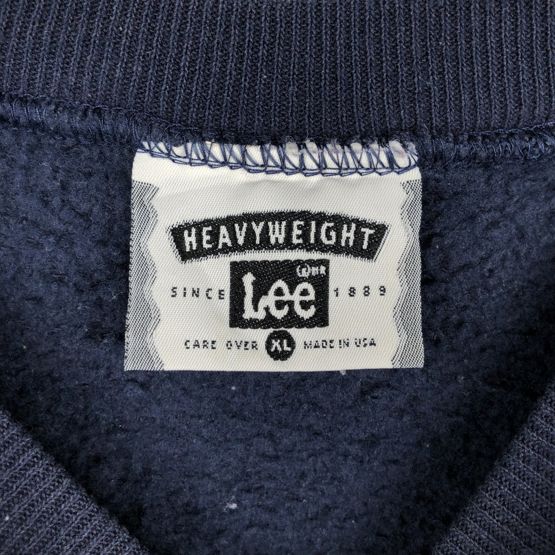 90'S Lee Heavyweight College Sweatshirt, Made in USA, Men's XL equivalent, Vintage cotton navy blue type Vintage Second Hand