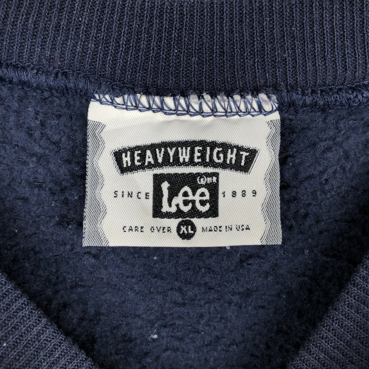 90'S Lee Heavyweight College Sweatshirt, Made in USA, Men's XL equivalent, Vintage cotton navy blue type Vintage Second Hand