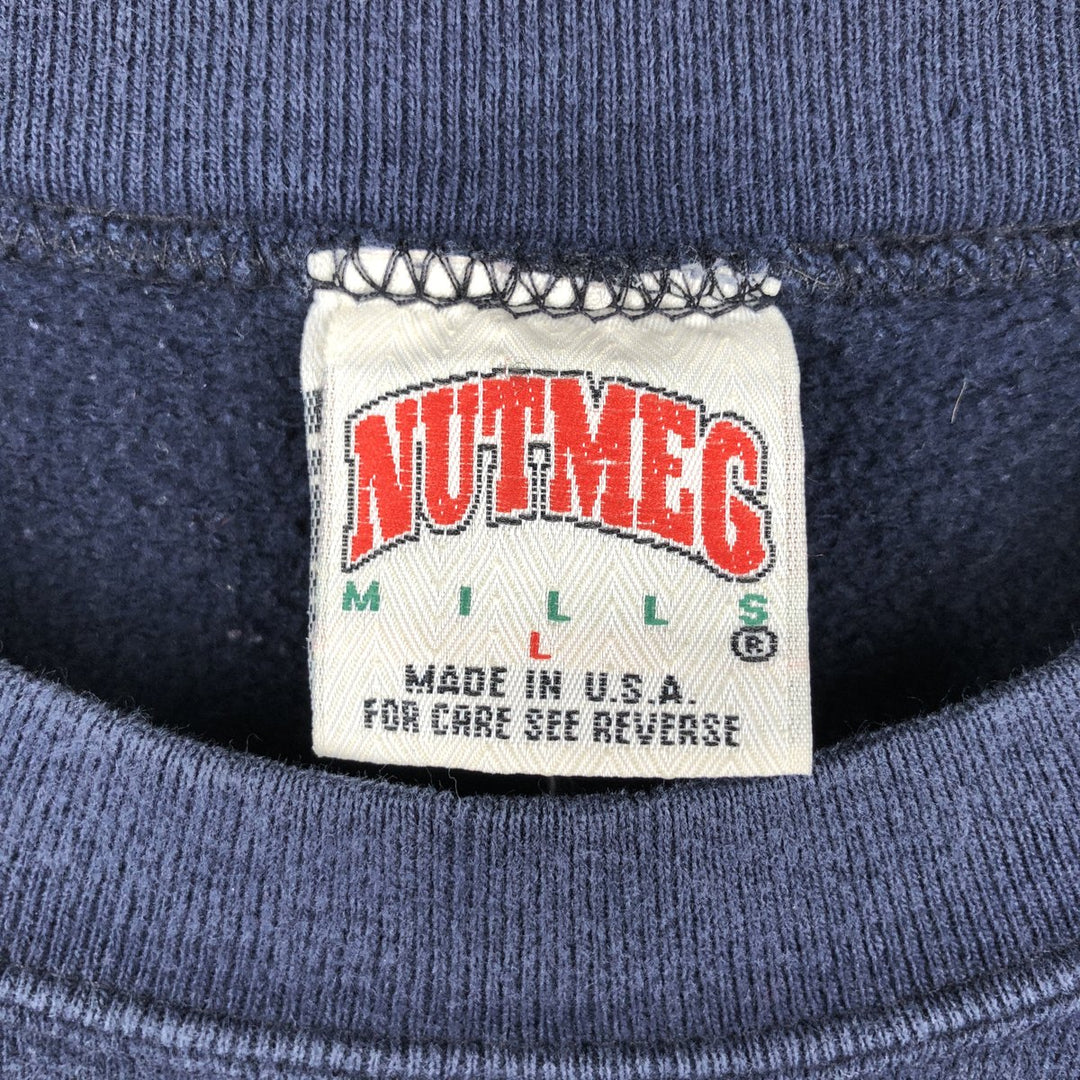 90'S NUTMEG PENN STATE Pennsylvania State University College Sweatshirt, Made in USA, Men's Size L (approx.), Vintage cotton navy blue type Vintage Second Hand