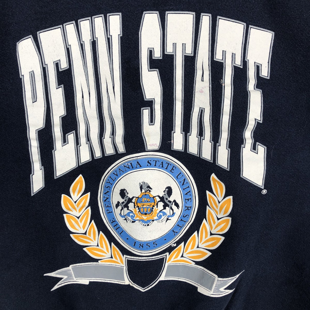 90'S NUTMEG PENN STATE Pennsylvania State University College Sweatshirt, Made in USA, Men's Size L (approx.), Vintage cotton navy blue type Vintage Second Hand