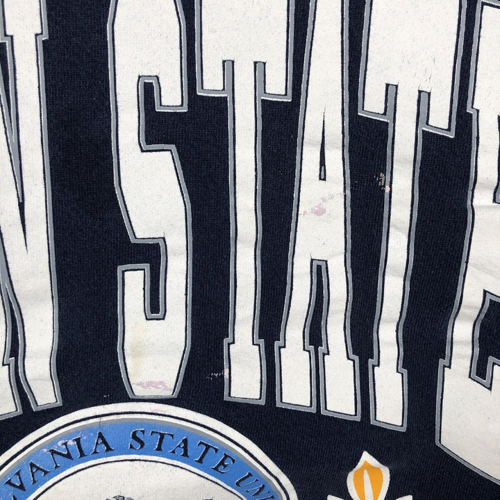 90'S NUTMEG PENN STATE Pennsylvania State University College Sweatshirt, Made in USA, Men's Size L (approx.), Vintage cotton navy blue type Vintage Second Hand