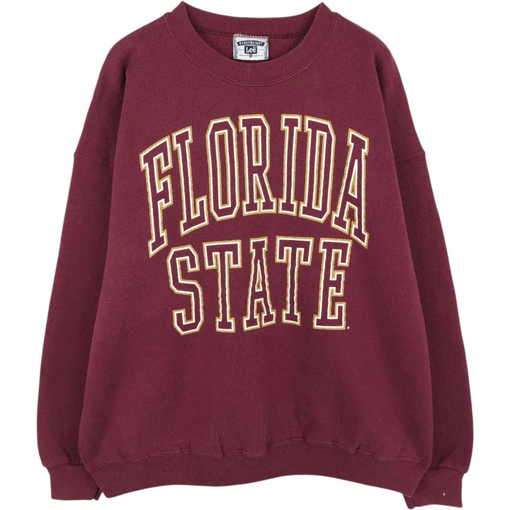 90'S Lee Heavyweight College Sweatshirt, Made in USA, Men's XL equivalent, Vintage cotton Red type red-purple Vintage Second Hand