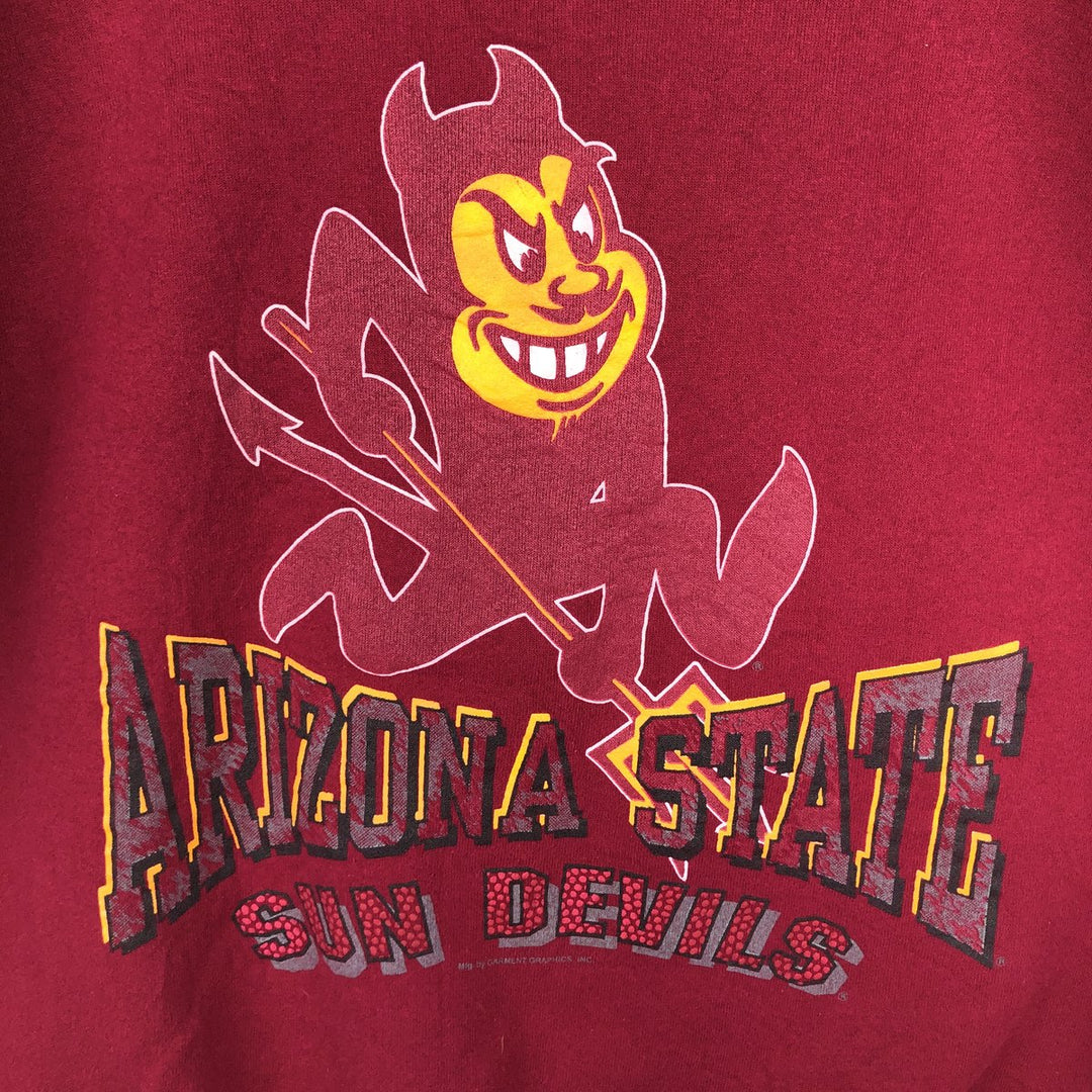 90'S Fruit of the Loom College Sweatshirt, Made in USA, Men's Size L, Vintage cotton red type Vintage Second Hand