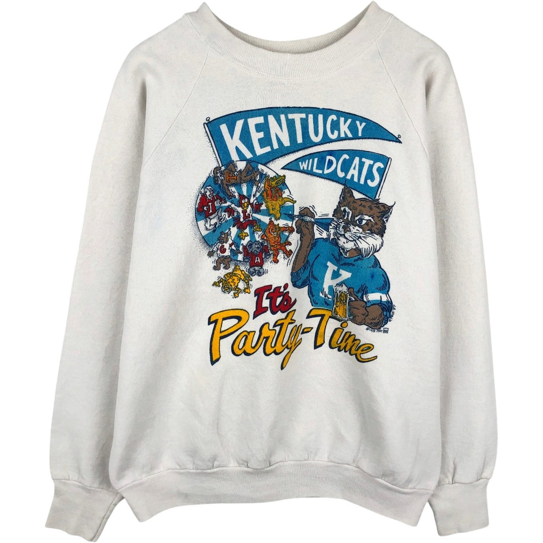 Vintage 1980'S Fruit of the Loom college sweatshirt, made in the USA, size L, men's cotton white type Vintage Second Hand