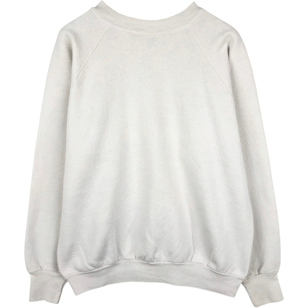 Vintage 1980'S Fruit of the Loom college sweatshirt, made in the USA, size L, men's cotton white type Vintage Second Hand