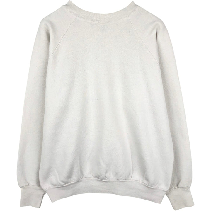 Vintage 1980'S Fruit of the Loom college sweatshirt, made in the USA, size L, men's cotton white type Vintage Second Hand